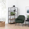 Seaford Tall Black Metal Bookcase with 4 Oak Shelves - image 4