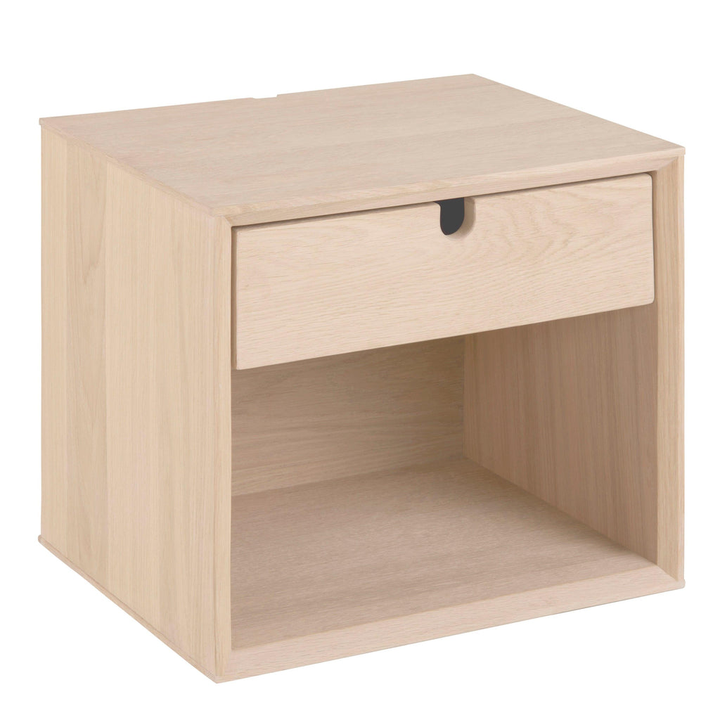 Century 1 Drawer Wall Mounted Bedside Table in White Oak - image 2