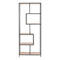 Seaford Tall Black Metal Bookcase with 5 Sonoma Oak Shelves - image 2