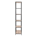 Seaford Tall Black Metal Bookcase with 5 Sonoma Oak Shelves - image 3