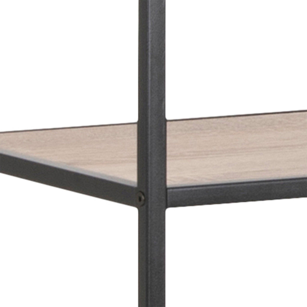 Seaford Tall Black Metal Bookcase with 5 Sonoma Oak Shelves - image 5