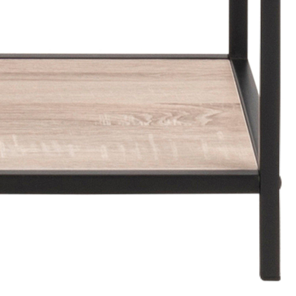 Seaford Tall Black Metal Bookcase with 5 Sonoma Oak Shelves - image 6