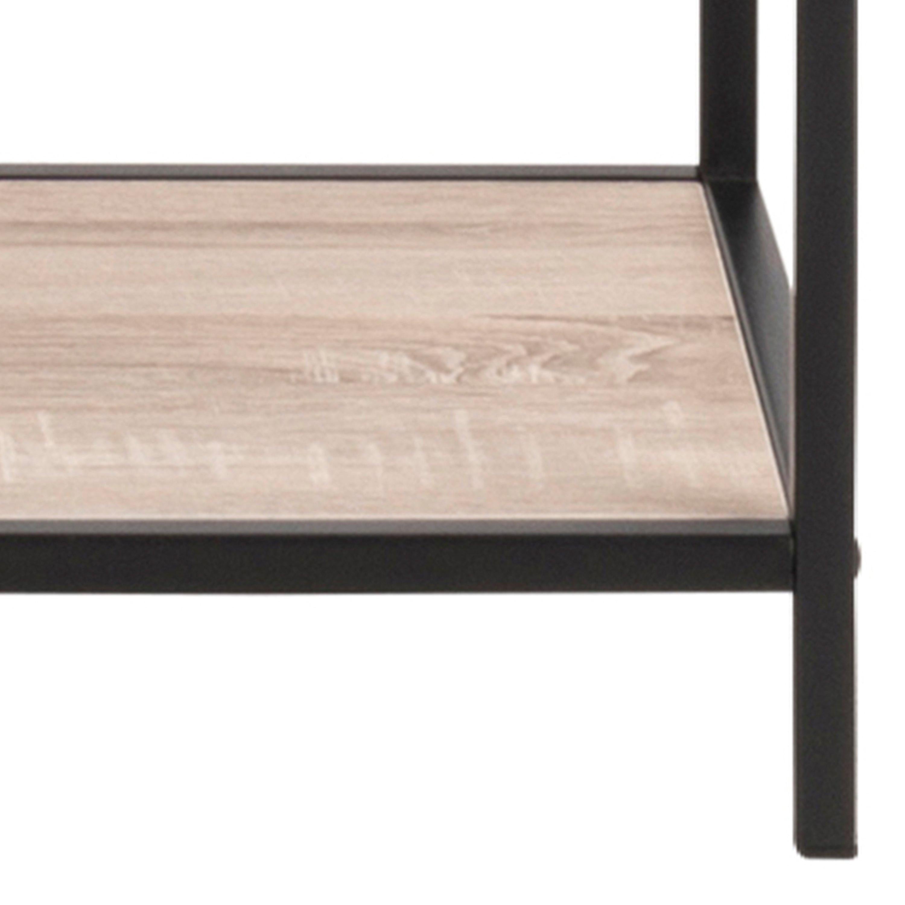 Seaford Tall Black Metal Bookcase with 5 Sonoma Oak Shelves - image 6