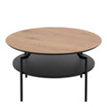 Goldington Round Coffee Table with Oak Top & Black Legs - image 2