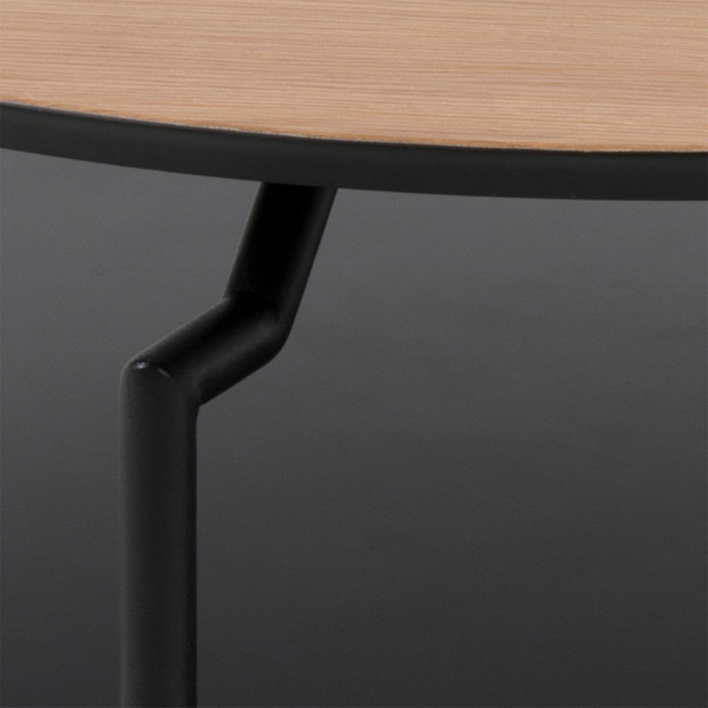 Goldington Round Coffee Table with Oak Top & Black Legs - image 6