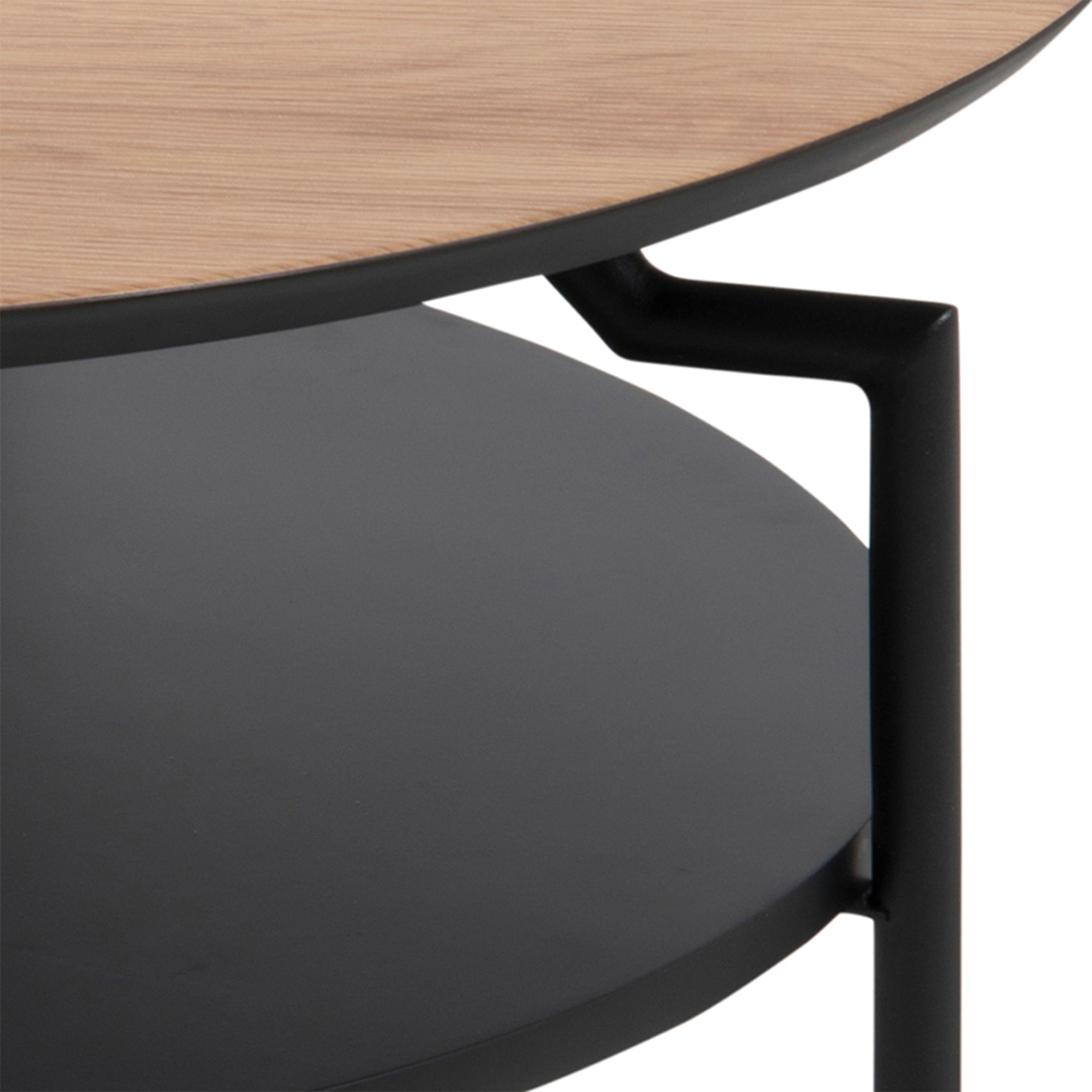 Goldington Round Coffee Table with Oak Top & Black Legs - image 7