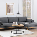 Seaford Black Metal Round Coffee Table with Oak Top - image 3