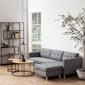 Seaford Black Metal Round Coffee Table with Oak Top - image 4