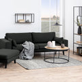 Seaford Black Metal Round Coffee Table with Oak Top - image 5