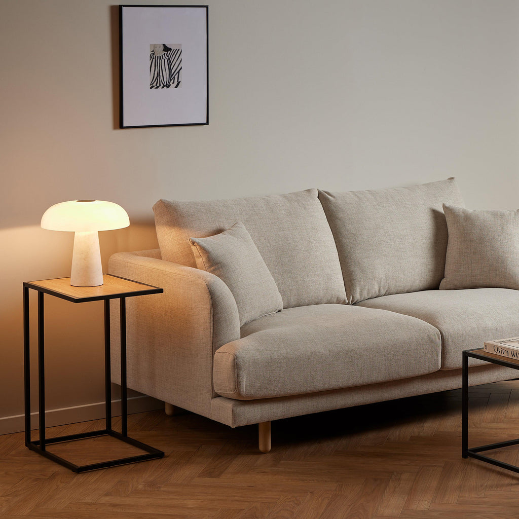 Seaford Black Metal Side Table with Oak Top - image 4