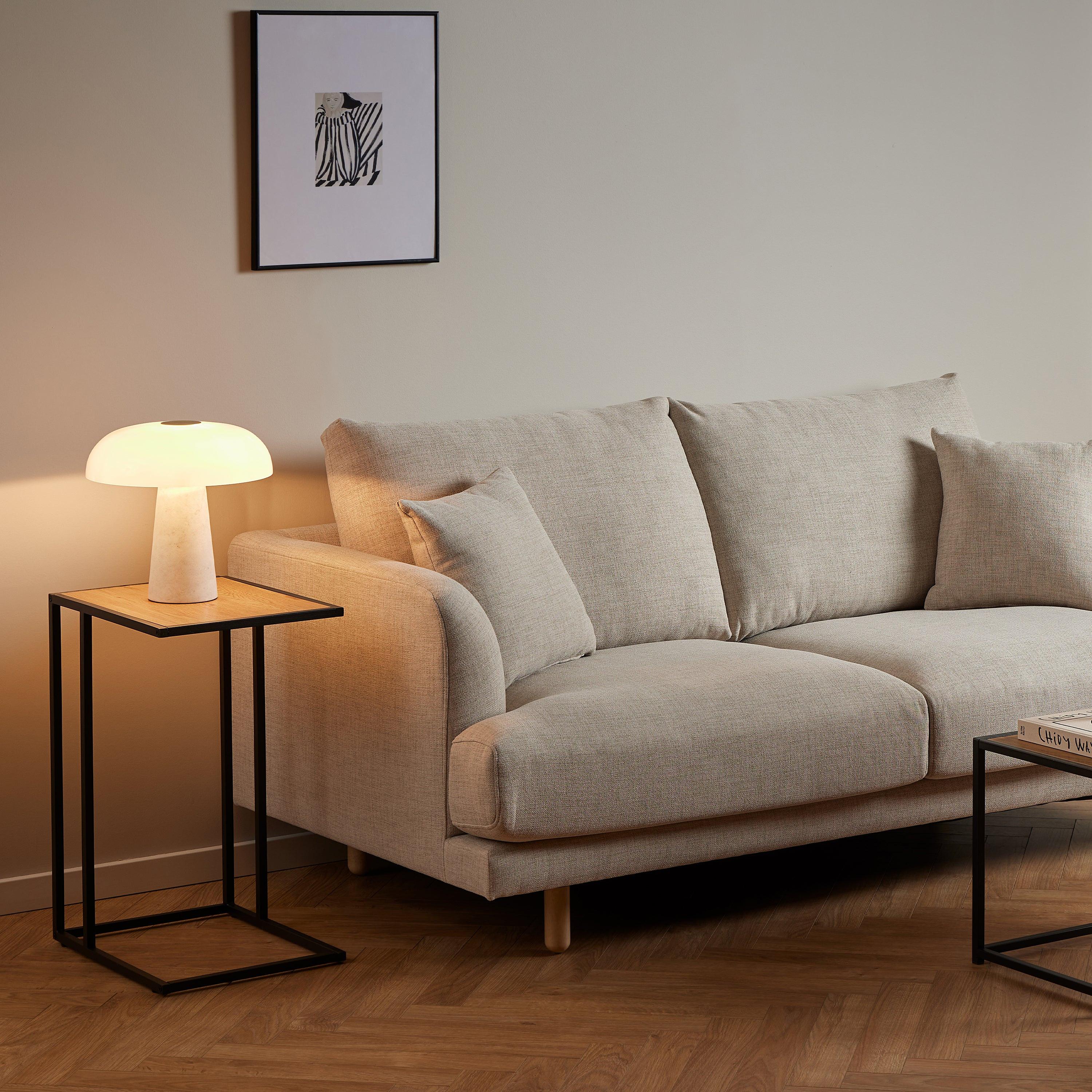 Seaford Black Metal Side Table with Oak Top - image 4