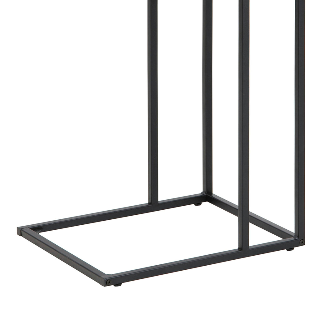 Seaford Black Metal Side Table with Oak Top - image 8