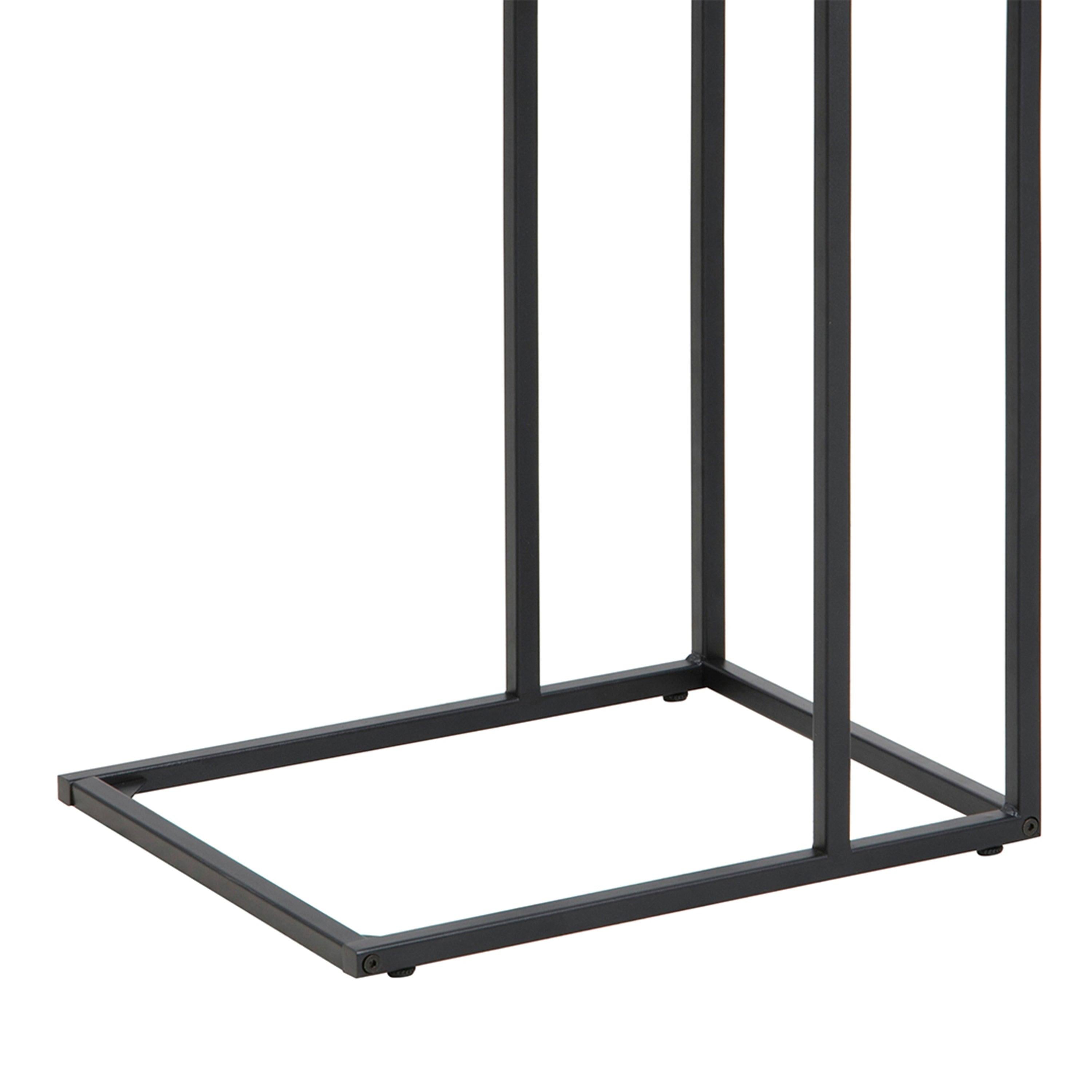 Seaford Black Metal Side Table with Oak Top - image 8