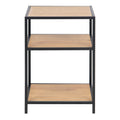Seaford Black Metal Bedside Table with 2 Oak Shelves - image 2