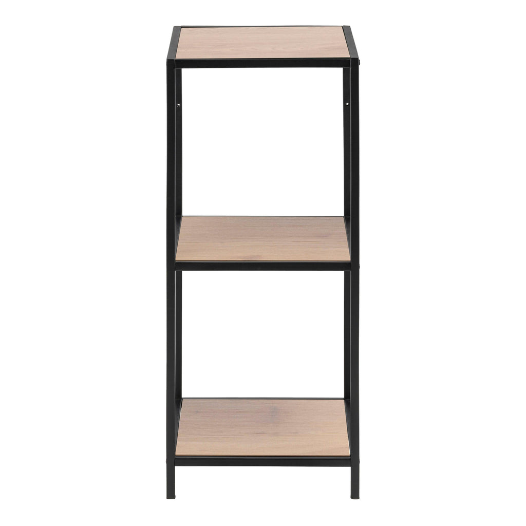 Seaford Narrow Black Metal Bookcase with 2 Oak Shelves - image 2