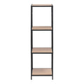 Seaford Narrow Black Metal Bookcase with 3 Oak Shelves - image 2