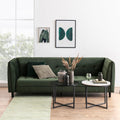 Cross Round Metal Side Table with Smoked Glass Top - image 3