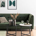 Cross Round Metal Side Table with Smoked Glass Top - image 4