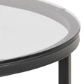 Cross Round Metal Side Table with Smoked Glass Top - image 5