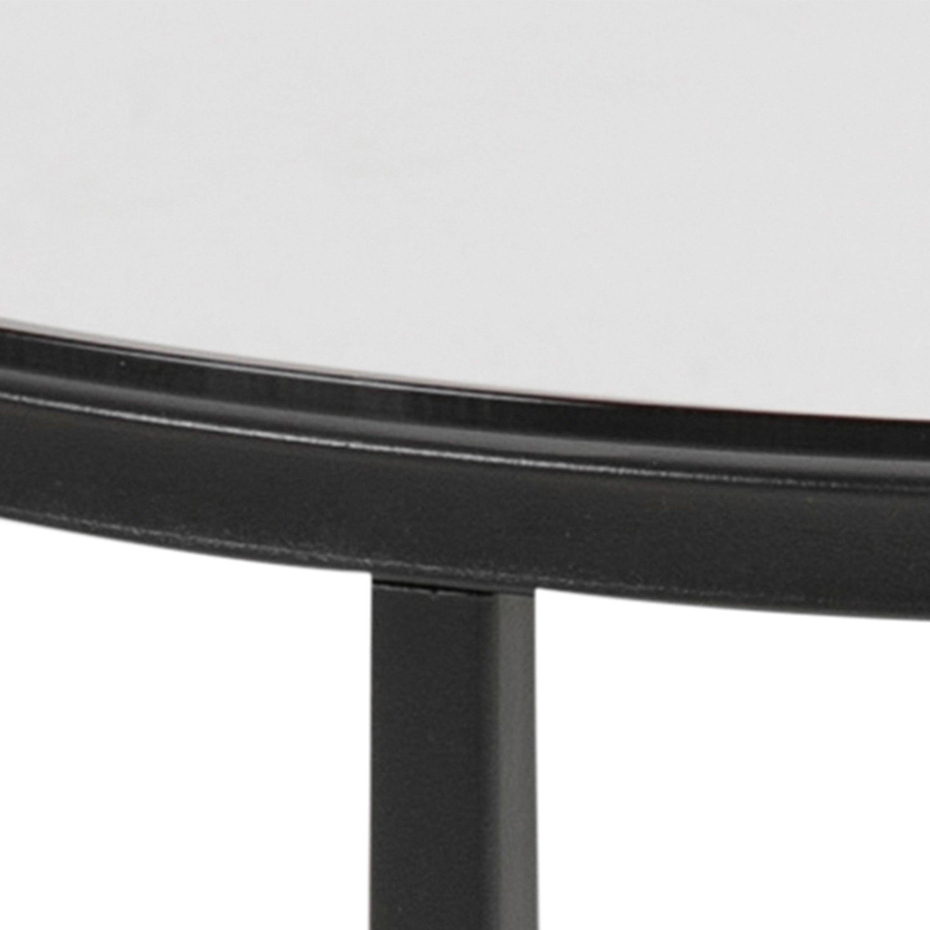 Cross Round Metal Side Table with Smoked Glass Top - image 6