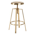 Goose Bar Stool Without Back in Gold Brushed Steel with Adjustable Height