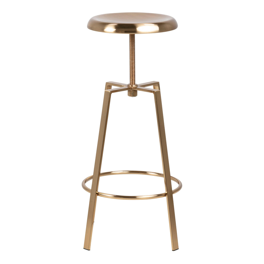 Goose Bar Stool Without Back in Gold Brushed Steel with Adjustable Height - image 4