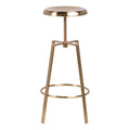 Goose Bar Stool Without Back in Gold Brushed Steel with Adjustable Height - image 4