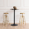 Goose Bar Stool Without Back in Gold Brushed Steel with Adjustable Height - image 5