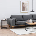 Seaford Black Metal Small Round Side Table with Oak Top - image 4
