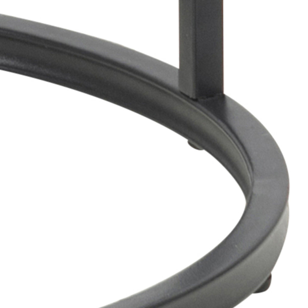 Seaford Black Metal Small Round Side Table with Oak Top - image 7