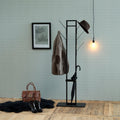 Vinson coat hanger, frame and base matt black powder coated steel, 56x28x165 cm - image 3