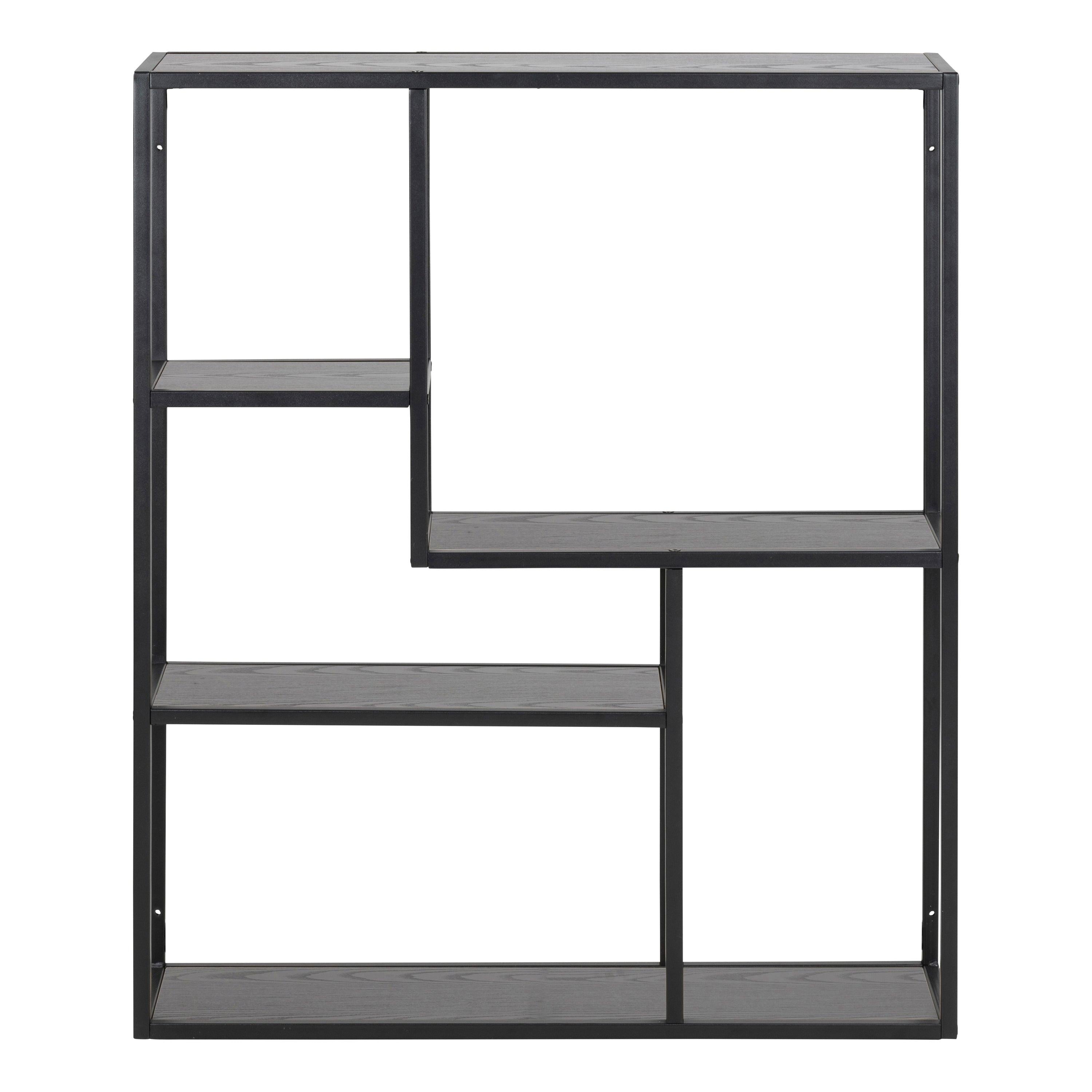 Seaford Black Metal Wall Shelf with 3 Additional Black Shelves - image 2