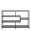 Seaford Wide Black Metal Bookcase with 4 Black Oak Shelves - image 2