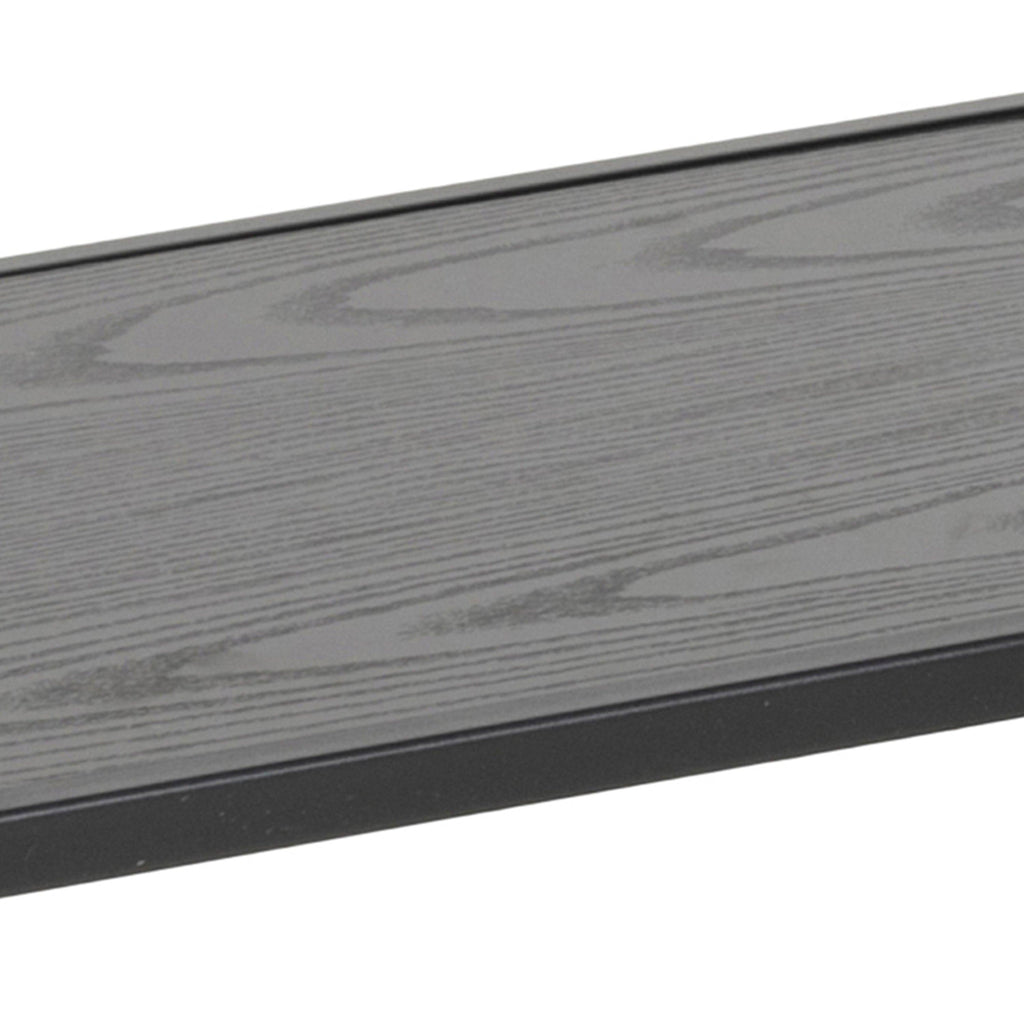 Seaford Wide Black Metal Bookcase with 4 Black Oak Shelves - image 7