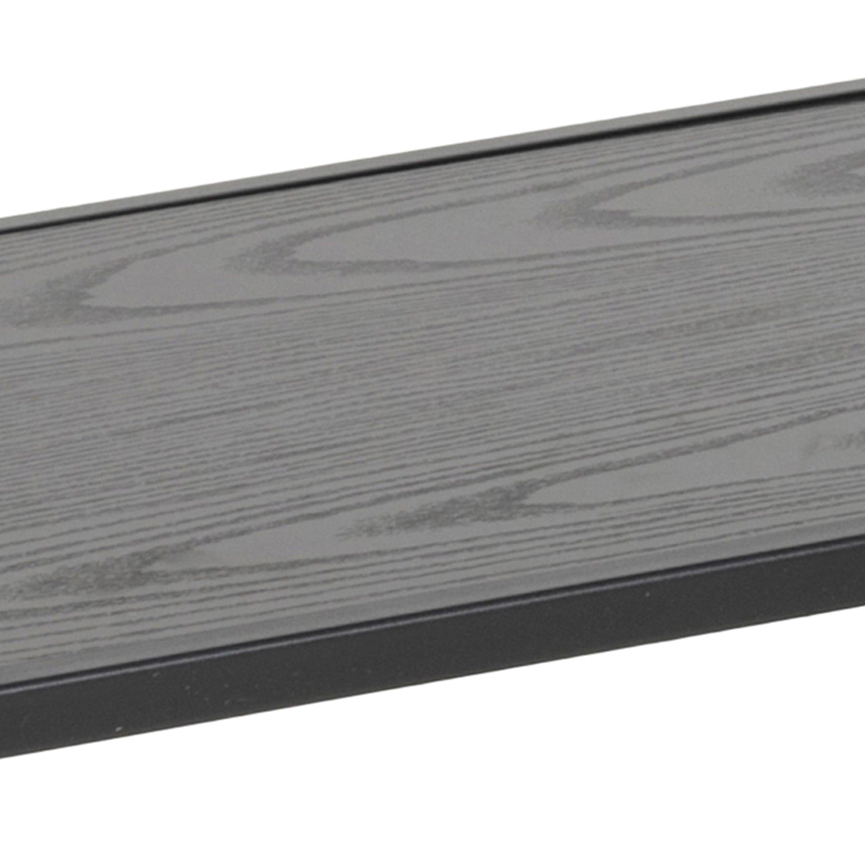 Seaford Wide Black Metal Bookcase with 4 Black Oak Shelves - image 7