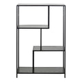 Seaford Black Metal Asymmetrical Bookcase with 3 Black Shelves - image 2