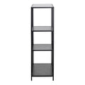 Seaford Black Metal Asymmetrical Bookcase with 3 Black Shelves - image 3
