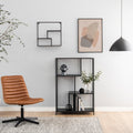Seaford Black Metal Asymmetrical Bookcase with 3 Black Shelves - image 4