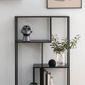 Seaford Black Metal Asymmetrical Bookcase with 3 Black Shelves - image 5