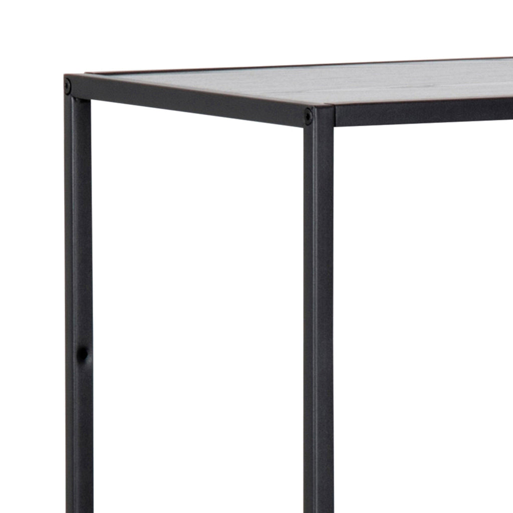 Seaford Black Metal Asymmetrical Bookcase with 3 Black Shelves - image 6