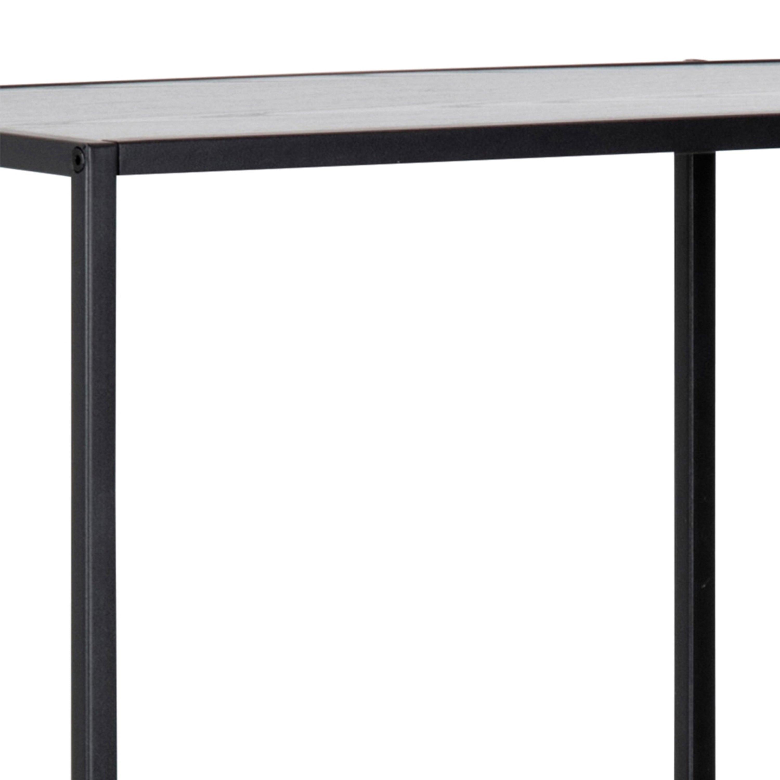 Seaford Black Metal Asymmetrical Bookcase with 3 Black Shelves - image 7