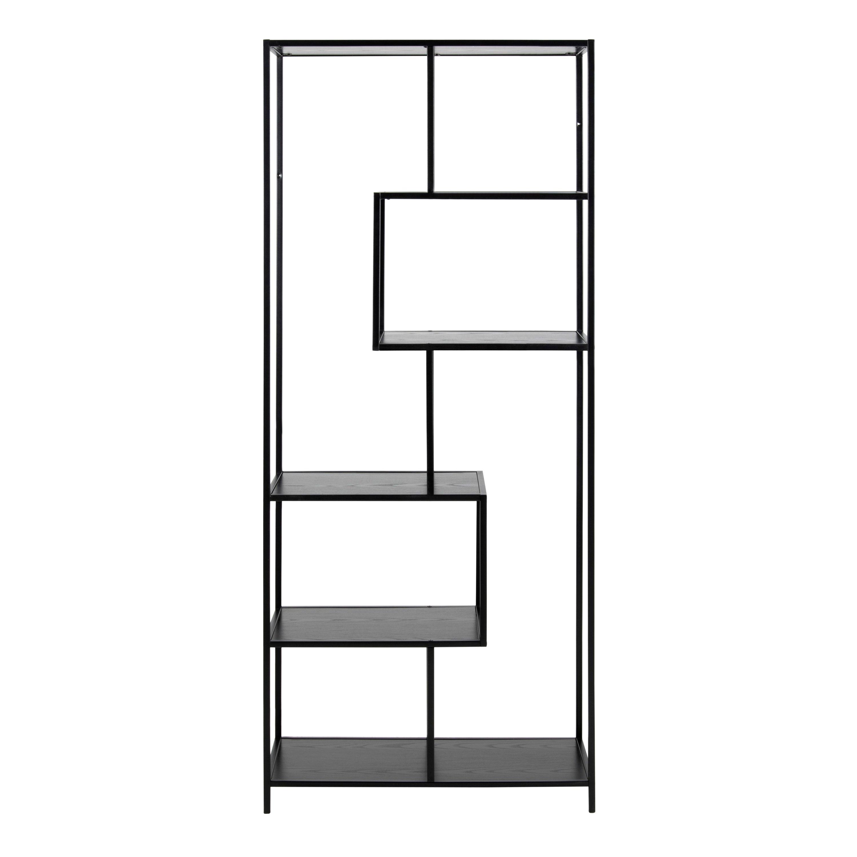 Seaford Tall Black Metal Bookcase with 5 Black Shelves - image 2