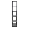 Seaford Tall Black Metal Bookcase with 5 Black Shelves - image 3