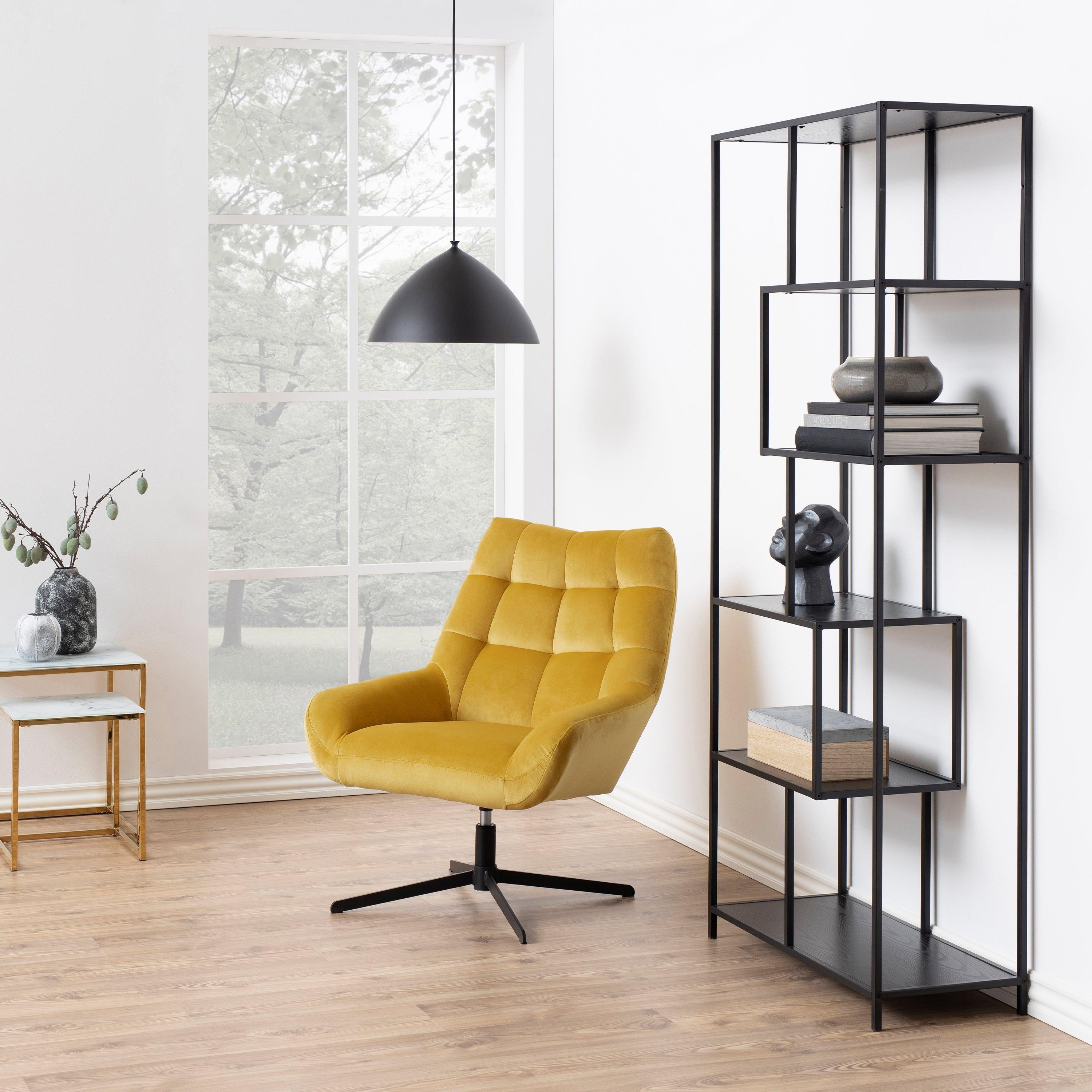 Seaford Tall Black Metal Bookcase with 5 Black Shelves - image 4