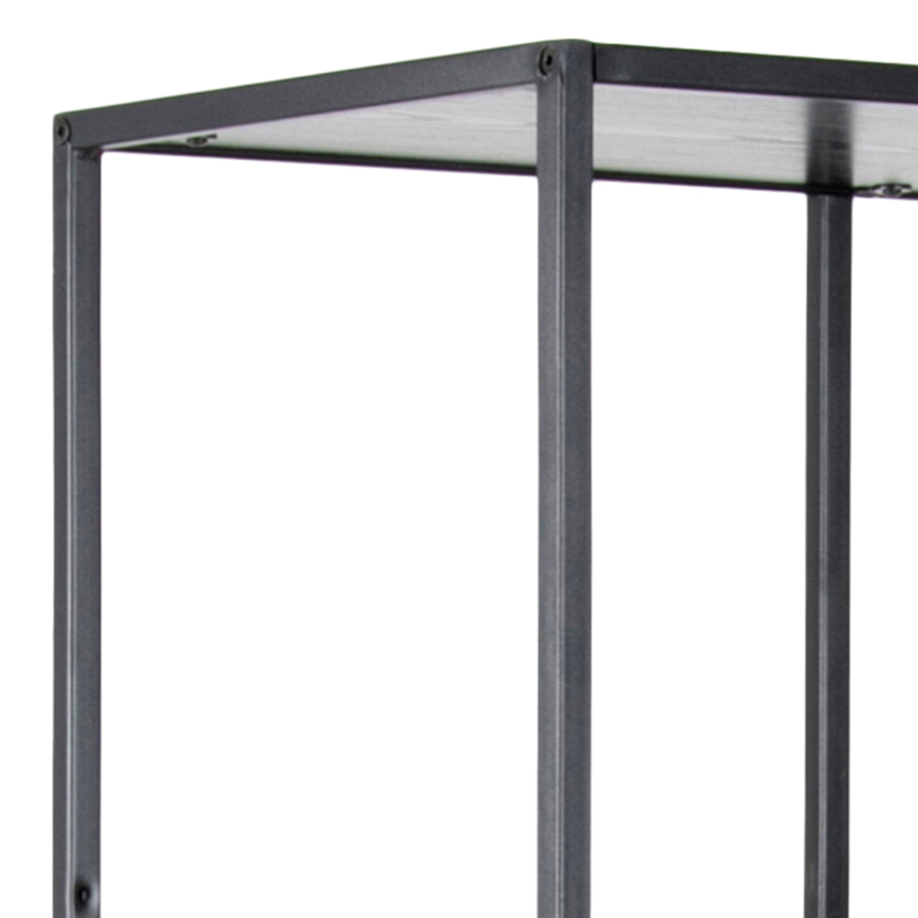 Seaford Tall Black Metal Bookcase with 5 Black Shelves - image 7