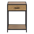 Seaford Bedside Table with 1 Drawer in Black & Oak - image 2