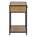 Seaford Bedside Table with 1 Drawer in Black & Oak - image 3