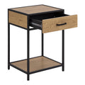 Seaford Bedside Table with 1 Drawer in Black & Oak - image 4