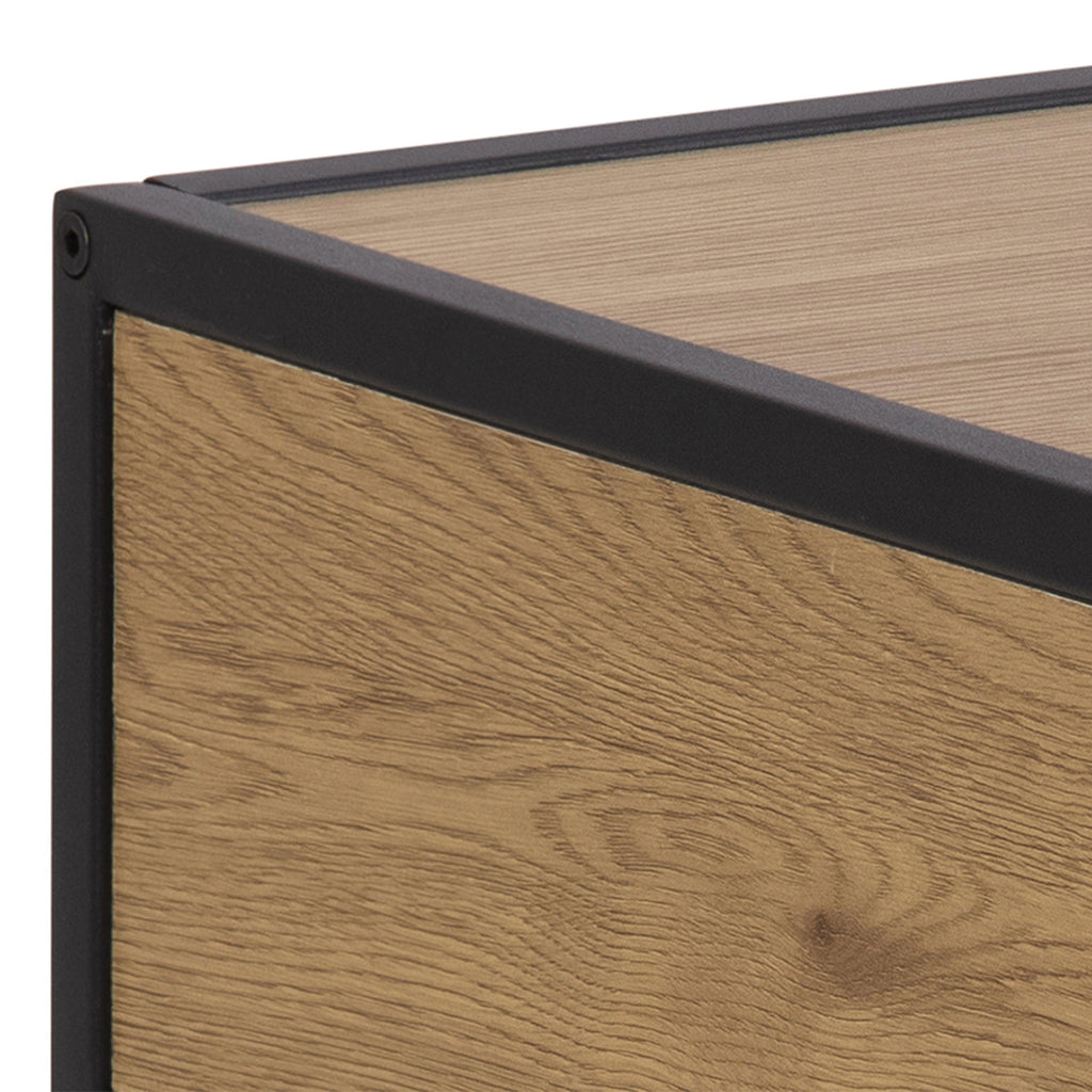 Seaford Bedside Table with 1 Drawer in Black & Oak - image 7