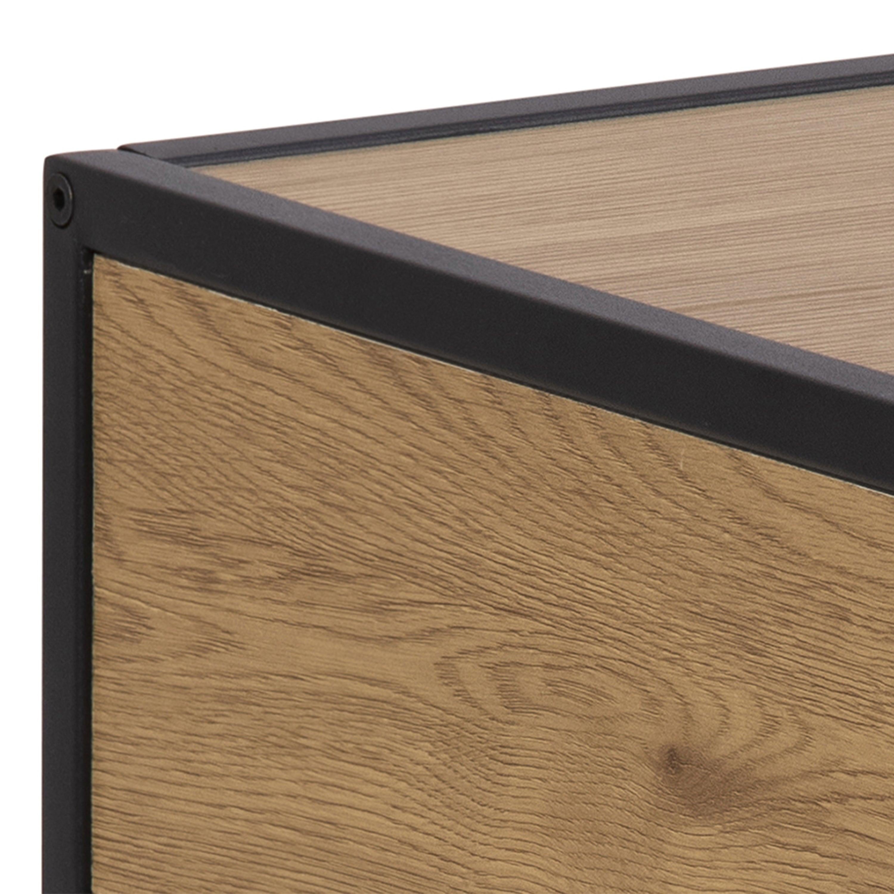Seaford Bedside Table with 1 Drawer in Black & Oak - image 7